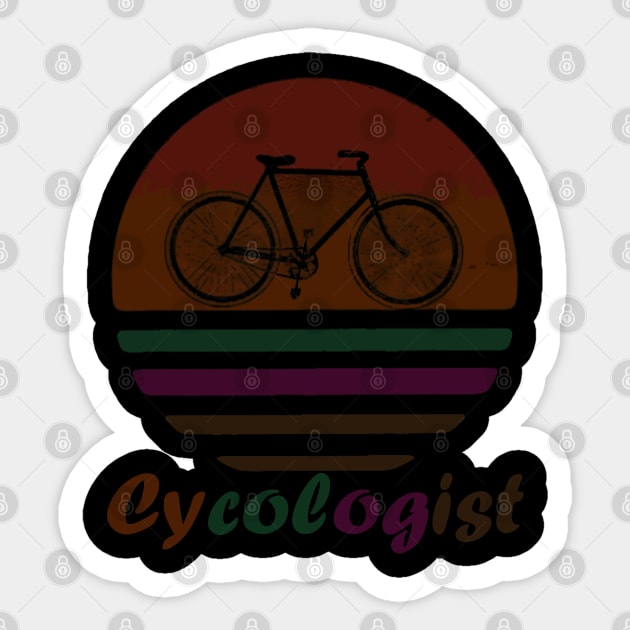 Cycologist Funny Bicycle Cycling Vintage Gift Sticker by ReD-Des